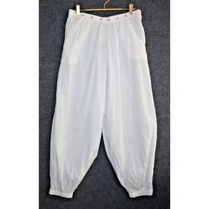 CALI Pants Women XS / Small White Sheer Balloon Baggy Dream Beach Lagenlook EUC